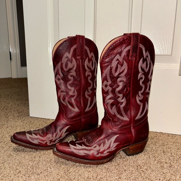 Red / Burgundy Cowboy Boots Shyanne - Picture 1 of 6